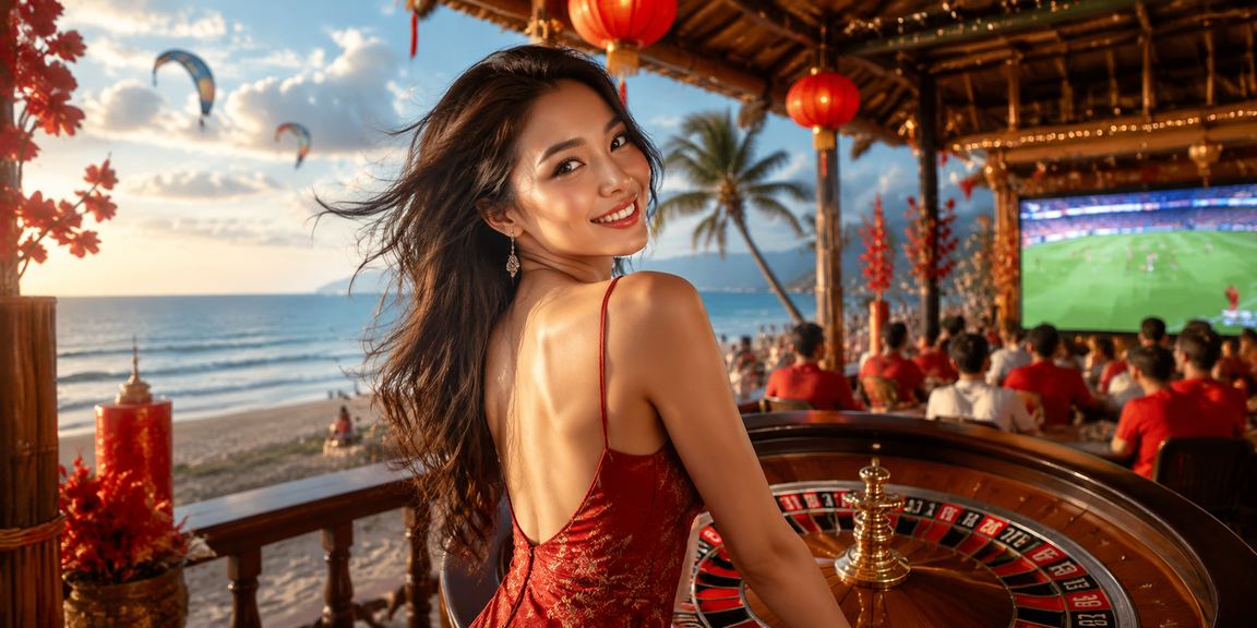 Cảnh bãi biển Mũi Né khi chơi roulette trực tuyến trên điện thoại